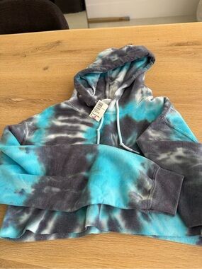 Tie-Dye Cropped Hoodie Sweatshirt NWT